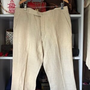 Ralph Lauren Purple Label Men's Light Beige Linen Chinos